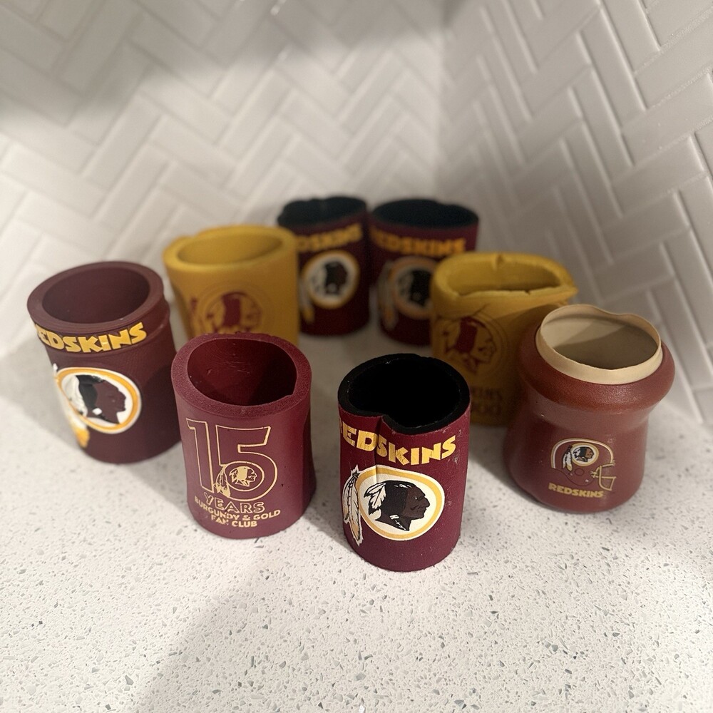 Vintage Washington Redskins NFL Lot Of 8 Koozie Beer Soda Can